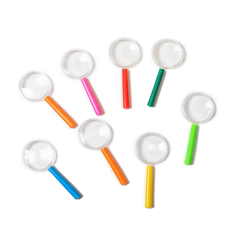 4pcs 40mm 3X Plastic Acrylic Lens Children Teaching Magnifier Color Handle Magnifying Glass, Color Random Delivery - Hand Held Style by buy2fix | Online Shopping UK | buy2fix