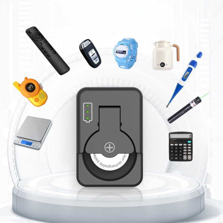 4.2V LIR2032/2450 Button Battery Universal Charger(Black With Cable) by buy2fix