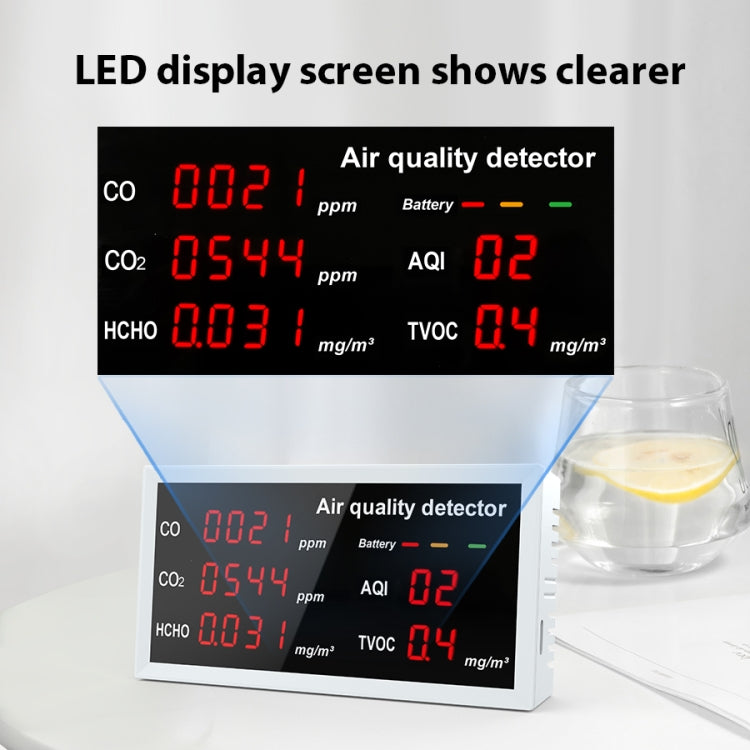 5-in-1 Indoor Home Portable Air Monitor TVOC Formaldehyde Detector(W17A Light Gray) - Air & Water Quality Tester by buy2fix | Online Shopping UK | buy2fix