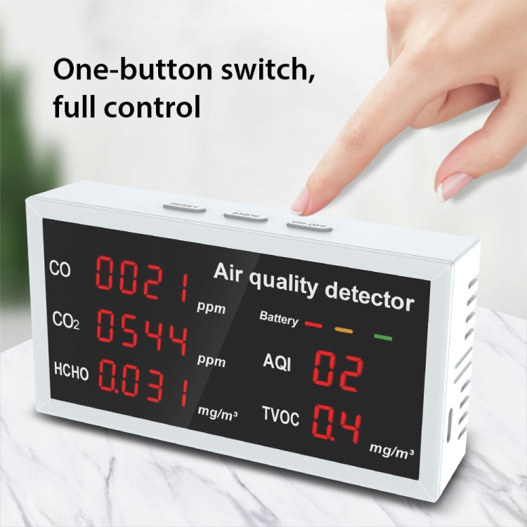5-in-1 Indoor Home Portable Air Monitor TVOC Formaldehyde Detector(W17 White) - Air & Water Quality Tester by buy2fix | Online Shopping UK | buy2fix