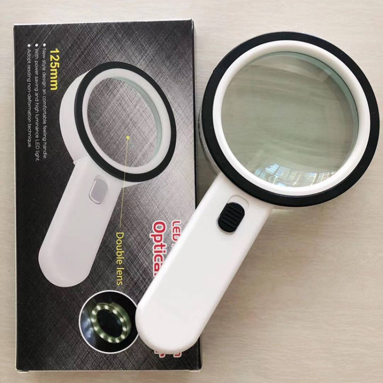 125mm 13 Lights 30X Magnifier With Violet Light Students Elderly Reading Maintenance Magnifying Glass by buy2fix