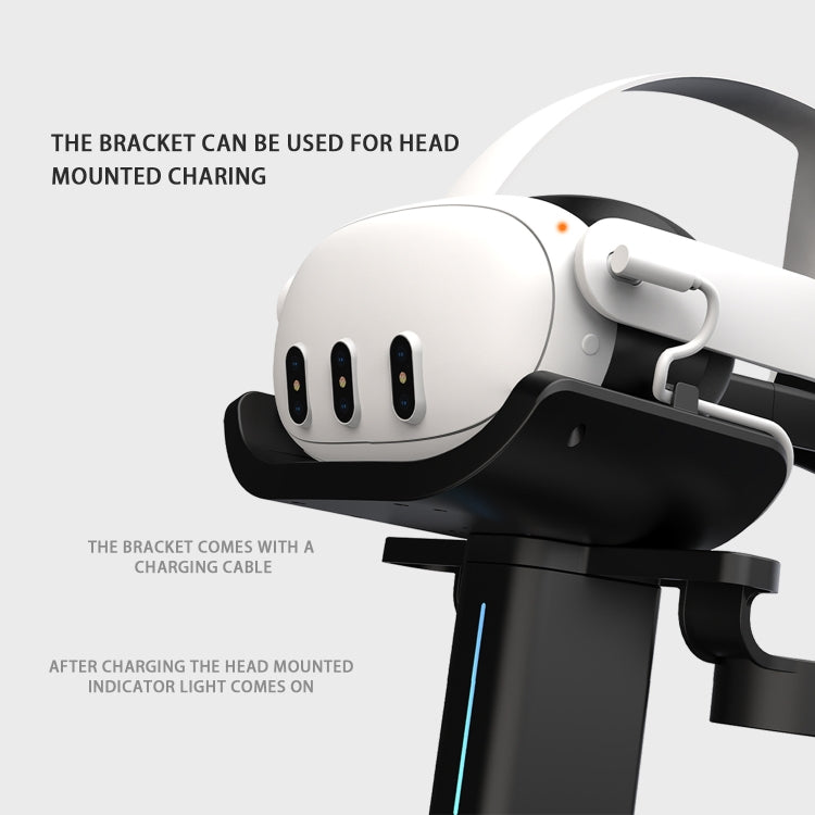 For Meta Quest 3 / 2 / Pro Charging Storage Stand With RGB Lights(Black) - VR Accessories by buy2fix | Online Shopping UK | buy2fix