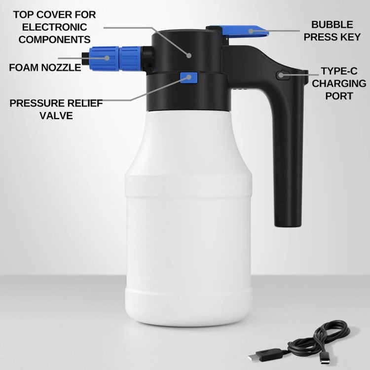 Wireless Electric Foam Watering Can Car Wash High Pressure PA Gardening Tools(1.5L) - Car washing supplies by buy2fix | Online Shopping UK | buy2fix