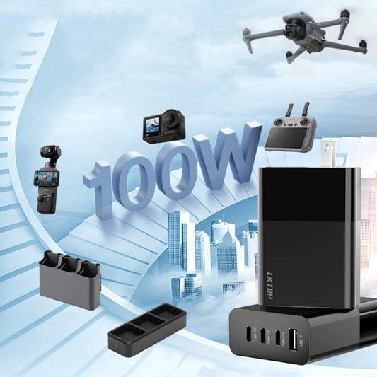 LKTOP 100W Gallium Nitride Fast Charger AC Adapter With 3 USB-C/Type-C+1 USB-A Port US Plug by LKTOP