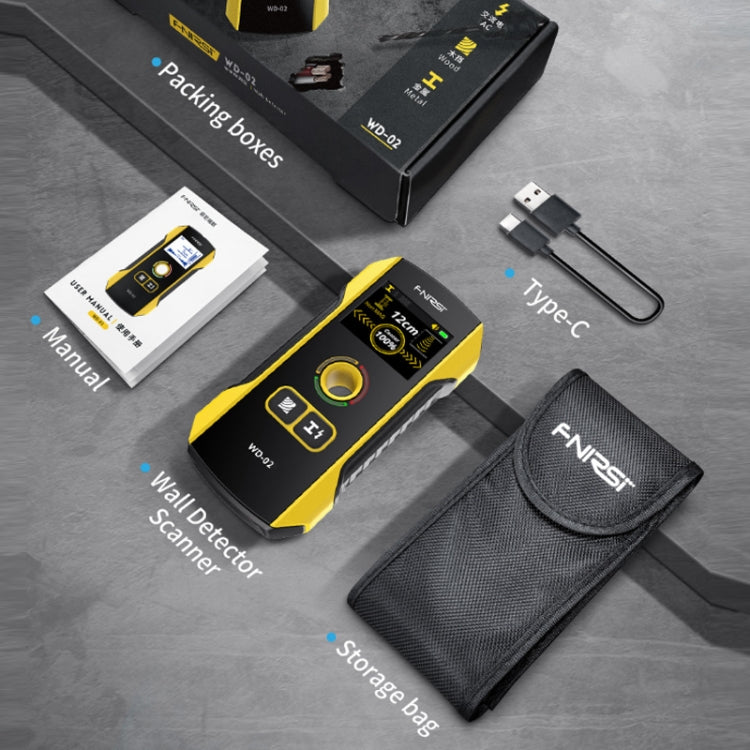 FNIRSI Multifunctional Wall Wire And Metal Rebar Detector(WD-02) by FNIRSI