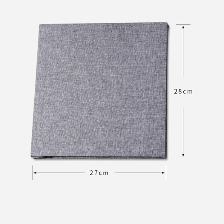 Simple Linen Self-adhesive Film Album Retro Family Large Capacity Handmade Creative Gifts(Gray White Page) by buy2fix