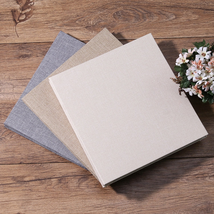 Simple Linen Self-adhesive Film Album Retro Family Large Capacity Handmade Creative Gifts(Brown White Page) - Photo Albums & Photo Frames by buy2fix | Online Shopping UK | buy2fix