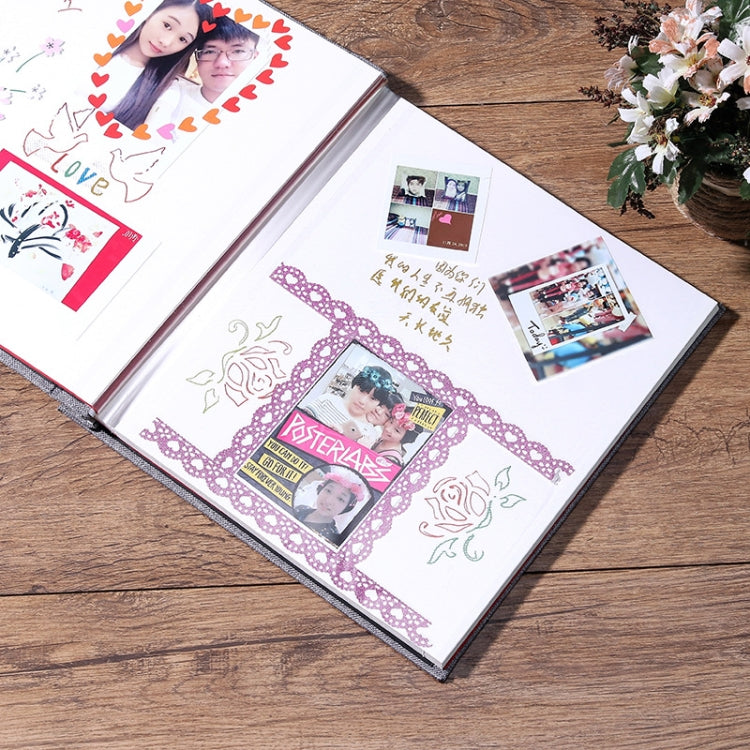 Simple Linen Self-adhesive Film Album Retro Family Large Capacity Handmade Creative Gifts(Brown White Page) - Photo Albums & Photo Frames by buy2fix | Online Shopping UK | buy2fix