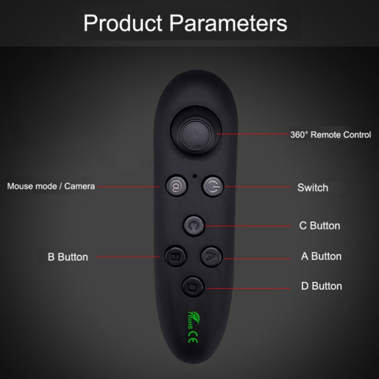 VRPARK Virtual Reality 3D VR Glasses Gamepad Game Joystick Bluetooth Remote Controller for iPhone IOS Android Smartphone Phone - VR Accessories by buy2fix | Online Shopping UK | buy2fix