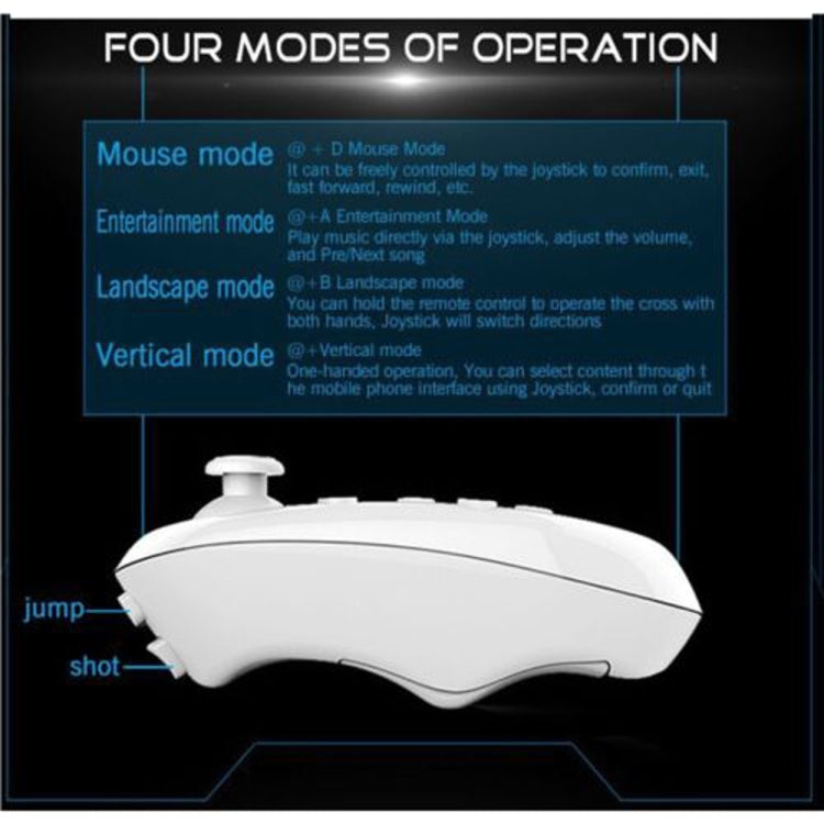 VRPARK Virtual Reality 3D VR Glasses Gamepad Game Joystick Bluetooth Remote Controller for iPhone IOS Android Smartphone Phone - VR Accessories by buy2fix | Online Shopping UK | buy2fix