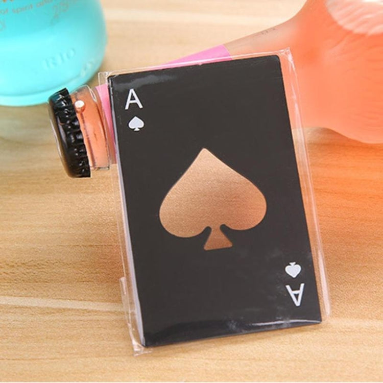 2 PCS Stainless Steel Bottle Beer Opener Poker Playing Card Spades Soda Bottle Cap Opener(Black) - Openers by buy2fix | Online Shopping UK | buy2fix