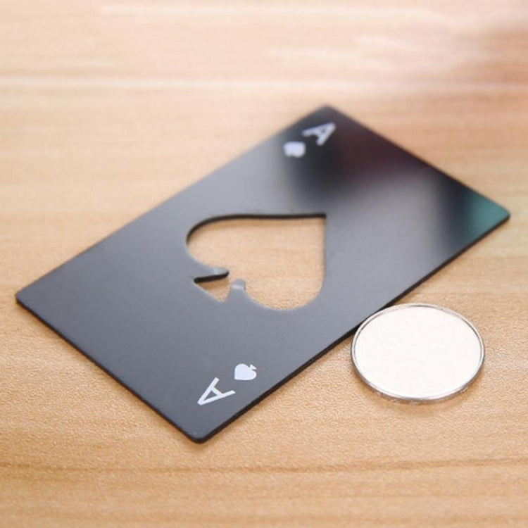 2 PCS Stainless Steel Bottle Beer Opener Poker Playing Card Spades Soda Bottle Cap Opener(Black) - Openers by buy2fix | Online Shopping UK | buy2fix