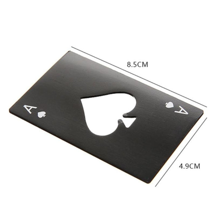 2 PCS Stainless Steel Bottle Beer Opener Poker Playing Card Spades Soda Bottle Cap Opener(Black) - Openers by buy2fix | Online Shopping UK | buy2fix