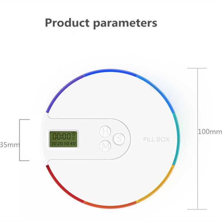 One Week Portable Timing Smart Pill Boxes Elder Reminding Electronic Medicine Box(Rainbow) - Pill Boxes by buy2fix | Online Shopping UK | buy2fix
