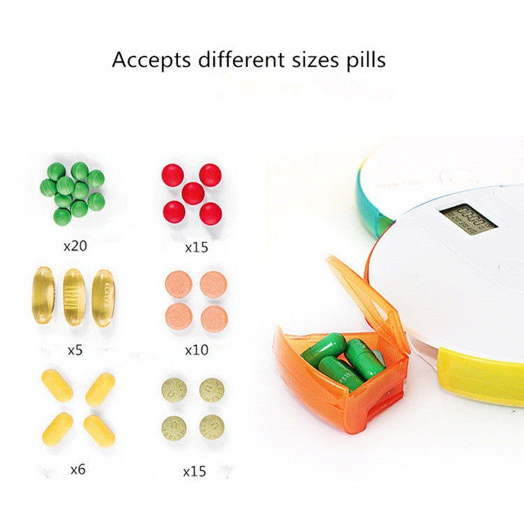 One Week Portable Timing Smart Pill Boxes Elder Reminding Electronic Medicine Box(Lake Green) - Pill Boxes by buy2fix | Online Shopping UK | buy2fix