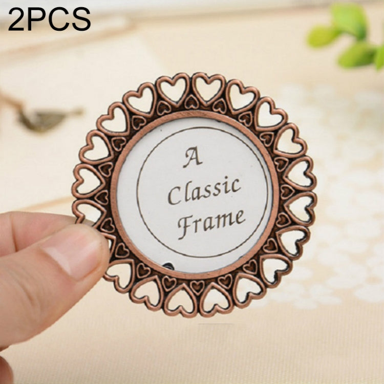 2 PCS Creative Metal Vintage Photo Frame(Love Round) - Photo Albums & Photo Frames by buy2fix | Online Shopping UK | buy2fix
