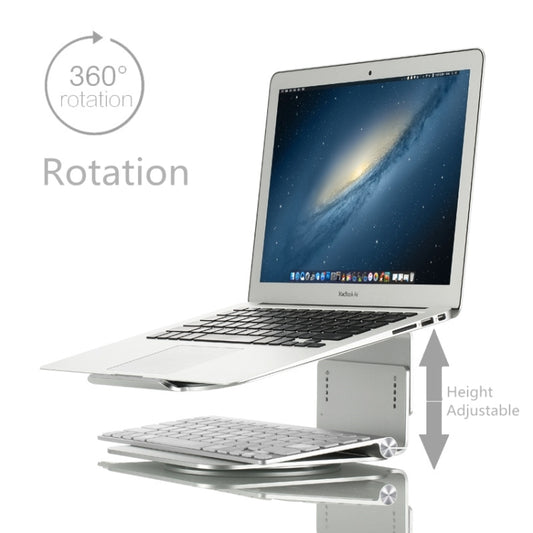 Height Adjustable Aluminum Alloy Laptop Cooling Stand 360 Rotation Ergonomic 10-17 inch Notebook Holder for MacBook Air Pro by COOLCOLD