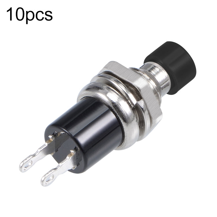 10 PCS 7mm Thread Multicolor 2 Pins Momentary Push Button Switch(Black) - Switch by buy2fix | Online Shopping UK | buy2fix