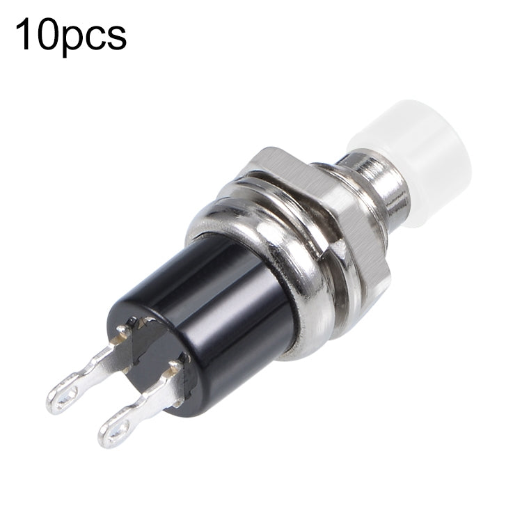 10 PCS 7mm Thread Multicolor 2 Pins Momentary Push Button Switch(White) - Switch by buy2fix | Online Shopping UK | buy2fix