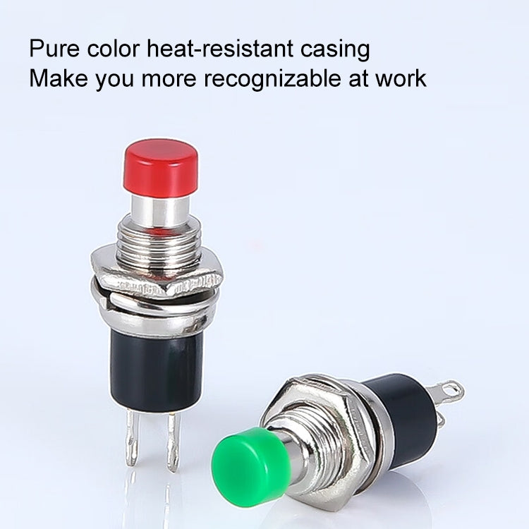 10 PCS 7mm Thread Multicolor 2 Pins Momentary Push Button Switch(White) - Switch by buy2fix | Online Shopping UK | buy2fix
