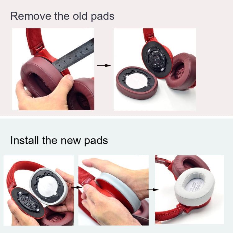 2 PCS For JBL Live 500BTNC Headphone Sponge Sleeve Earmuffs - Earmuff & Pad by buy2fix | Online Shopping UK | buy2fix