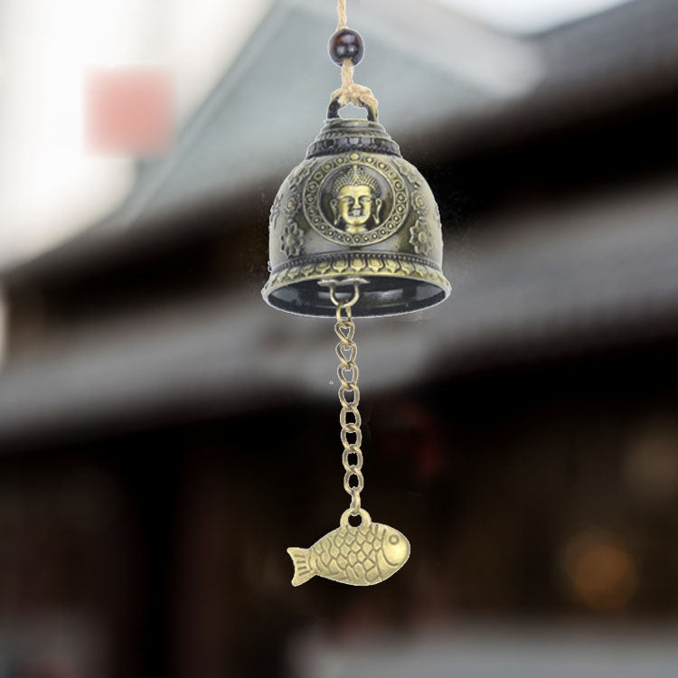 2 PCS Good Fortune Fortune House Creative Buddha Statue Model Bell Car Hanging Gift by buy2fix