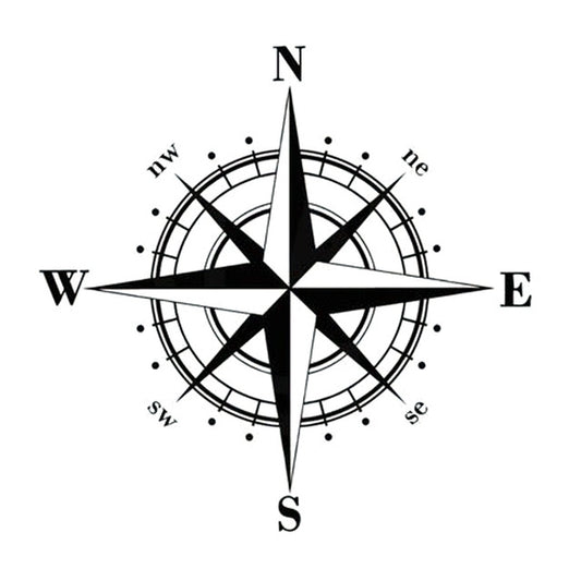 10 PCS Art Design Vinyl NSWE Compass Car Stickers Decals, White + Black - Decorative Sticker by buy2fix | Online Shopping UK | buy2fix