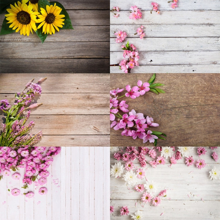 1.25m x 0.8m Wood Grain 3D Simulation Flower Branch Photography Background Cloth(MB17) - Wood Floor by buy2fix | Online Shopping UK | buy2fix