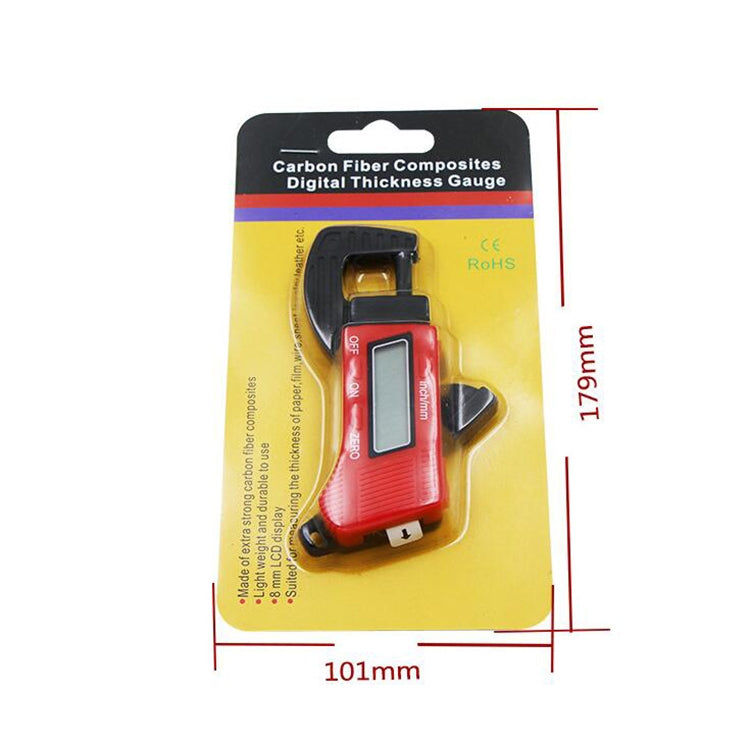 Plastic Electronic Digital Thickness Gauge Professional Construction Tools(Red) by buy2fix