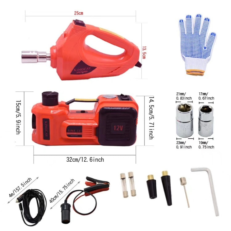 3 In 1 Car Electric Jack Air Pump Electric Wrench Maintenance Tools Set(Red) - Car Jacks by buy2fix | Online Shopping UK | buy2fix