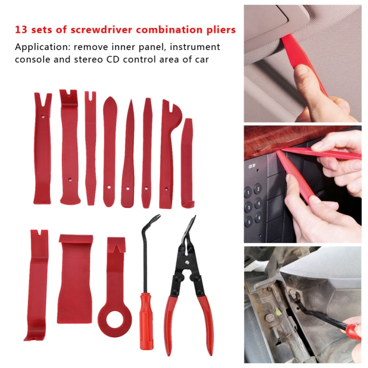 13 PCS Car Audio Disassembly Modification Tool Interior Door Panel Disassembly Screwdriver Installation Soundproof Repair Tool(Red) - Hand Tool Sets by buy2fix | Online Shopping UK | buy2fix
