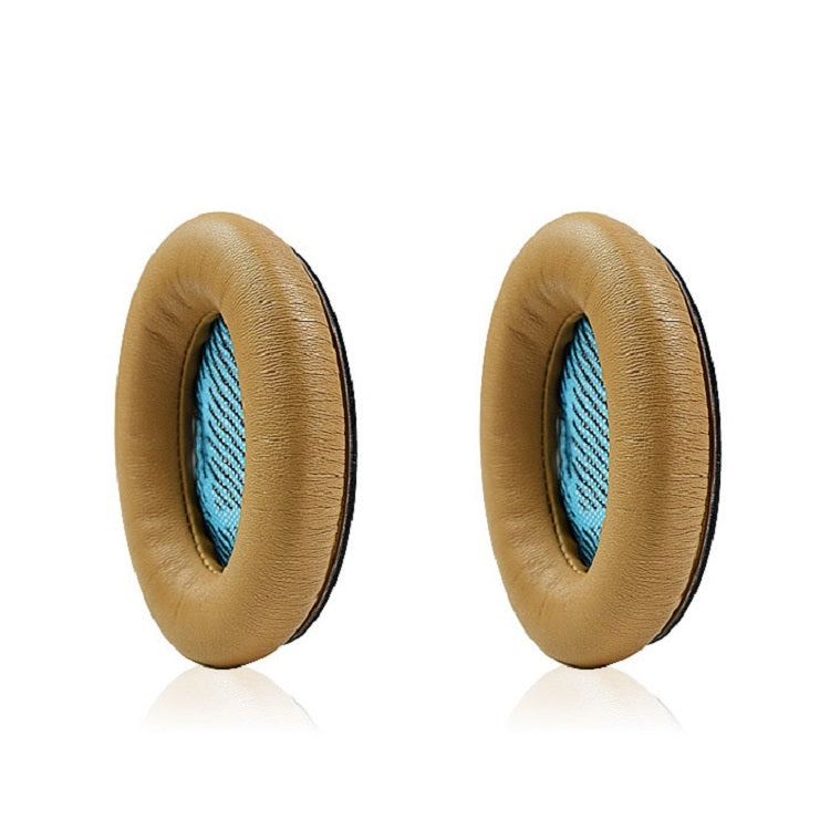 2 PCS For BOSE QC15 / QC25 / QC35 Lambskin Leather Earphone Cover Earmuffs(Khaki) - Earmuff & Pad by buy2fix | Online Shopping UK | buy2fix