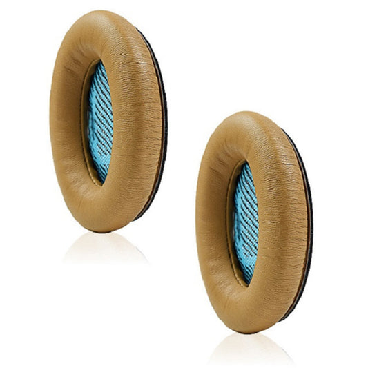 2 PCS For BOSE QC15 / QC25 / QC35 Lambskin Leather Earphone Cover Earmuffs(Khaki) by buy2fix
