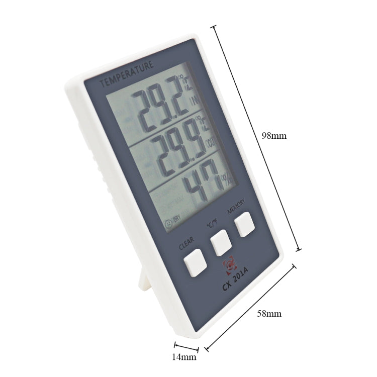 CX-201A LCD Digital Weather Station Thermometer Hygrometer Indoor Outdoor Temperature Humidity Meter with Temperature Sensor - Indoor Thermometer by buy2fix | Online Shopping UK | buy2fix