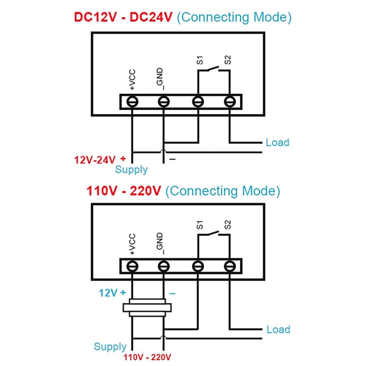 High-precision Microcomputer Intelligent Digital Display Switch Thermostat, Style:12V Power Supply(Red and Blue Display) - Thermostat & Thermometer by buy2fix | Online Shopping UK | buy2fix