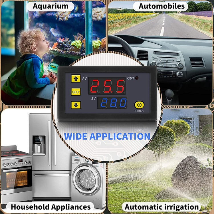 High-precision Microcomputer Intelligent Digital Display Switch Thermostat, Style:12V Power Supply(Red and Blue Display) - Thermostat & Thermometer by buy2fix | Online Shopping UK | buy2fix