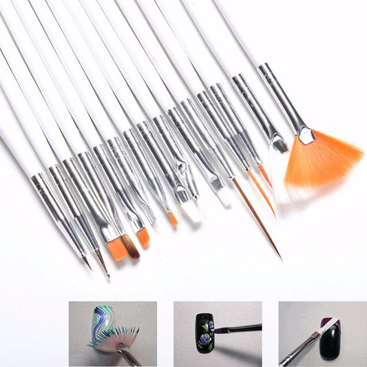 15 PCS/Set Nail Art Tools Brushes for Manicure Rhinestones Nails Decorations Nail Nrush Kit Painting Fingernail Tool Pen Kit by buy2fix