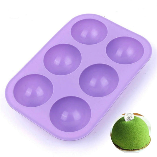 2 PCS 6 Even Small Semi-Circular Silicone Cake Mold Jelly Scented Candle Plaster Mold Random by buy2fix