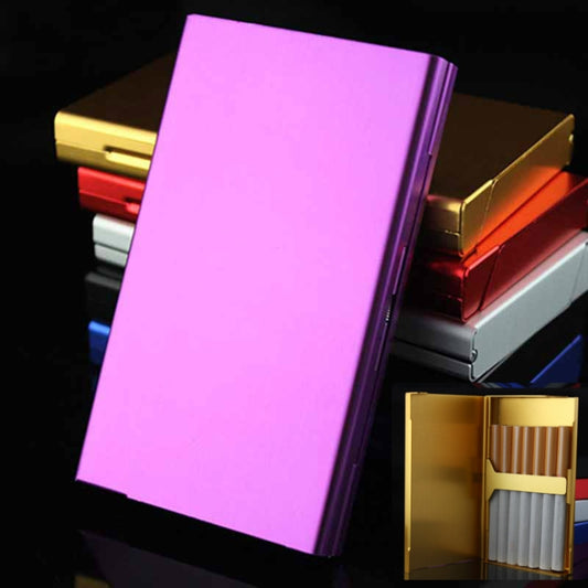 Ultra-thin Personality Creative Ladies Cigarette Case Metal Cigarette Case(Purple) by buy2fix