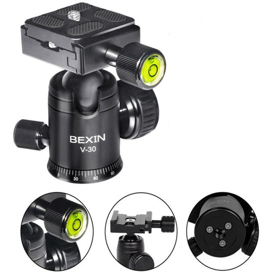 BEXIN 360 Degree Rotation Aluminum Alloy Tripod 30mm Ball Head with Quick Release Plate by BEXIN