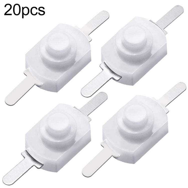 20 PCS YT-1208-YD LED Flashlight Button Switch, Style:Straight Feet(White) - Switch by buy2fix | Online Shopping UK | buy2fix