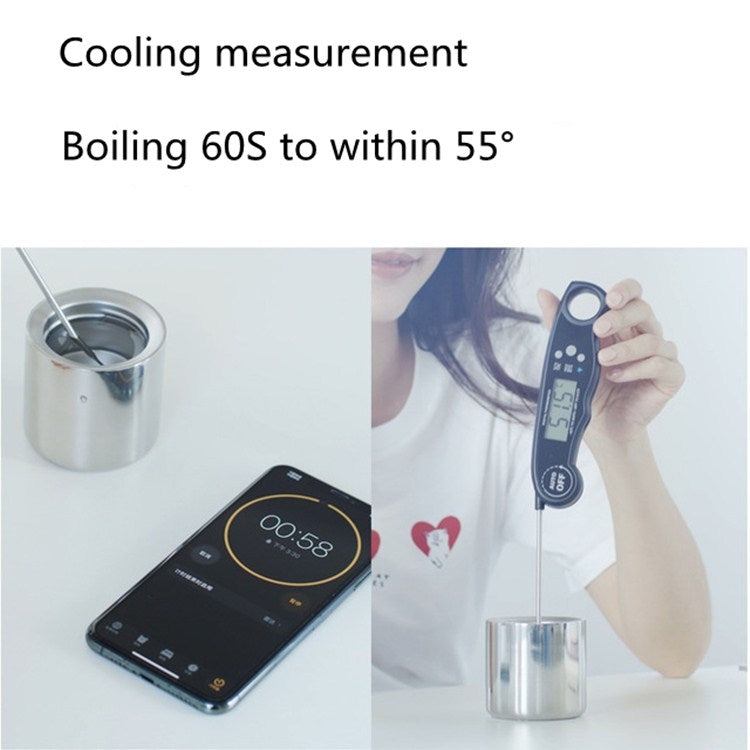Creative Intelligent USB Rechargeable Cold Warm Cup Cool 55 Degrees Vacuum Flask With Handle 316 Stainless Steel Smart Water Cup, Capacity:340ml, Style:Black Aurora - Vacuum Thermoses & Cups by buy2fix | Online Shopping UK | buy2fix