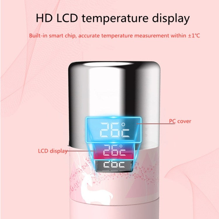 Creative Intelligent USB Rechargeable Cold Warm Cup Cool 55 Degrees Vacuum Flask With Handle 316 Stainless Steel Smart Water Cup, Capacity:340ml, Style:Black Aurora - Vacuum Thermoses & Cups by buy2fix | Online Shopping UK | buy2fix