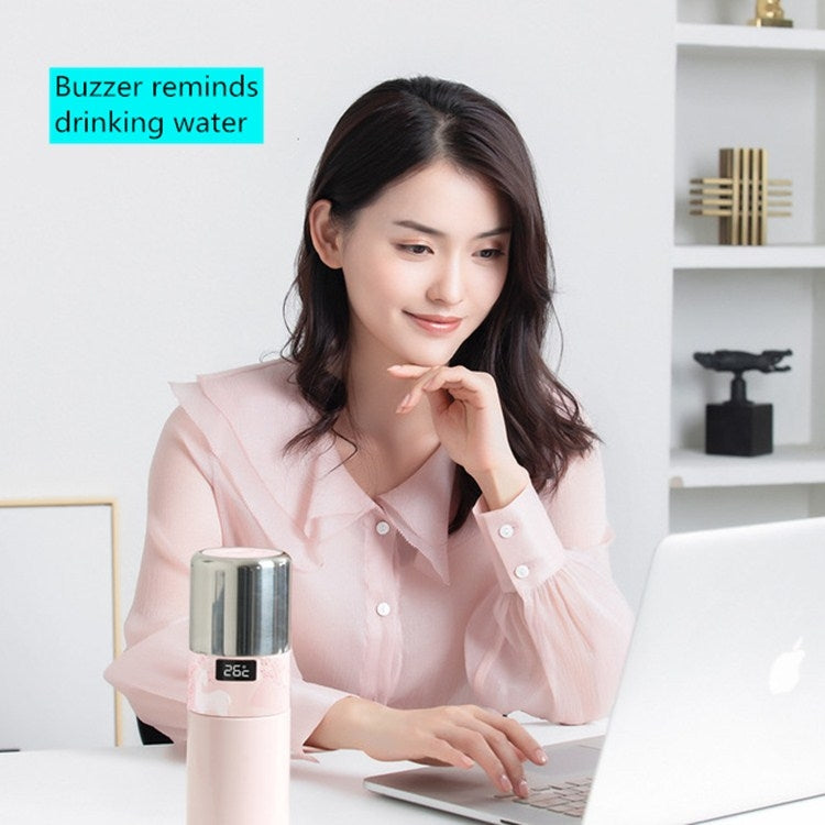 Creative Intelligent USB Rechargeable Cold Warm Cup Cool 55 Degrees Vacuum Flask With Handle 316 Stainless Steel Smart Water Cup, Capacity:340ml, Style:Black Aurora - Vacuum Thermoses & Cups by buy2fix | Online Shopping UK | buy2fix