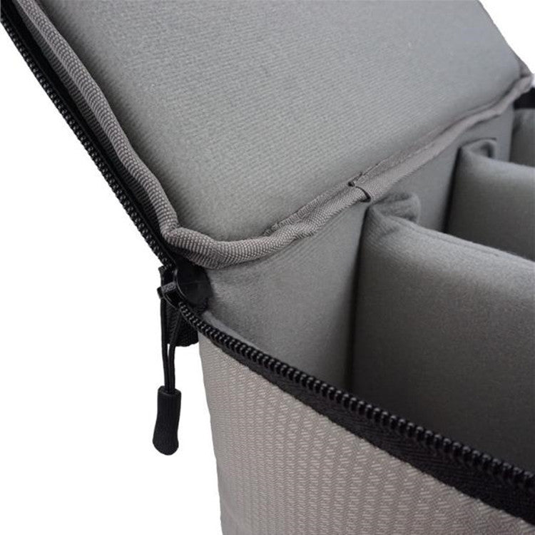 Water-resistant DSLR Padded insert Case Waterproof Zipper Removable Partition Camera Bags(Light Grey) - Soft Bag by buy2fix | Online Shopping UK | buy2fix
