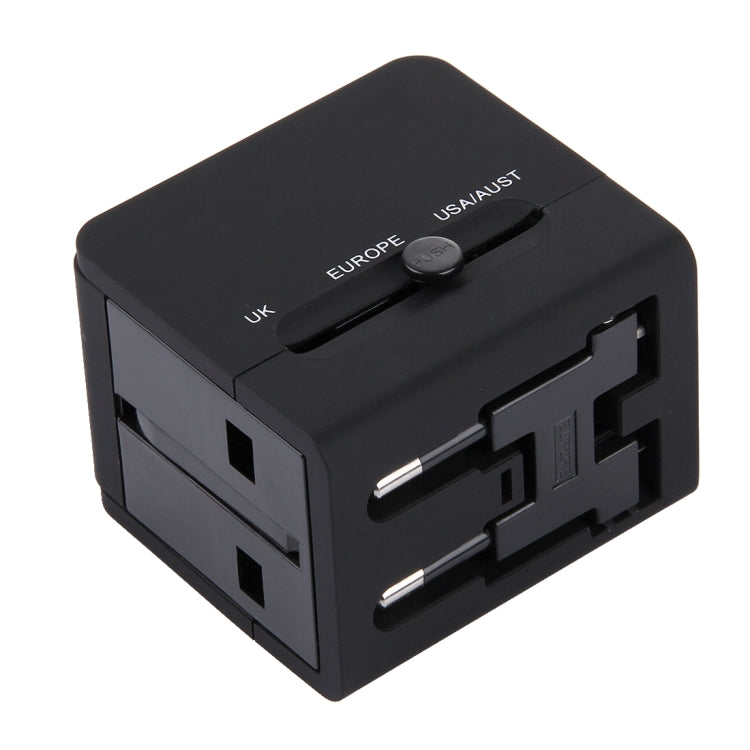 5V 2.1A Dual USB Power Socket Charger Adapter, UK / EU / US / AU Plug(Black) - Plug Adaptor by buy2fix | Online Shopping UK | buy2fix