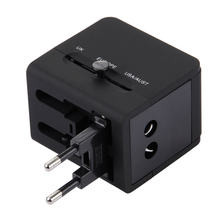 5V 2.1A Dual USB Power Socket Charger Adapter, UK / EU / US / AU Plug(Black) - Plug Adaptor by buy2fix | Online Shopping UK | buy2fix