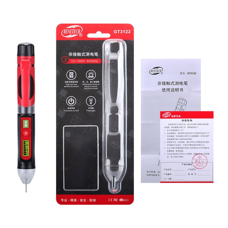 BENETECH GT3122 Non-contact Tester Pen Meter Digital AC/DC Voltage Detectors - Current & Voltage Tester by BENETECH | Online Shopping UK | buy2fix