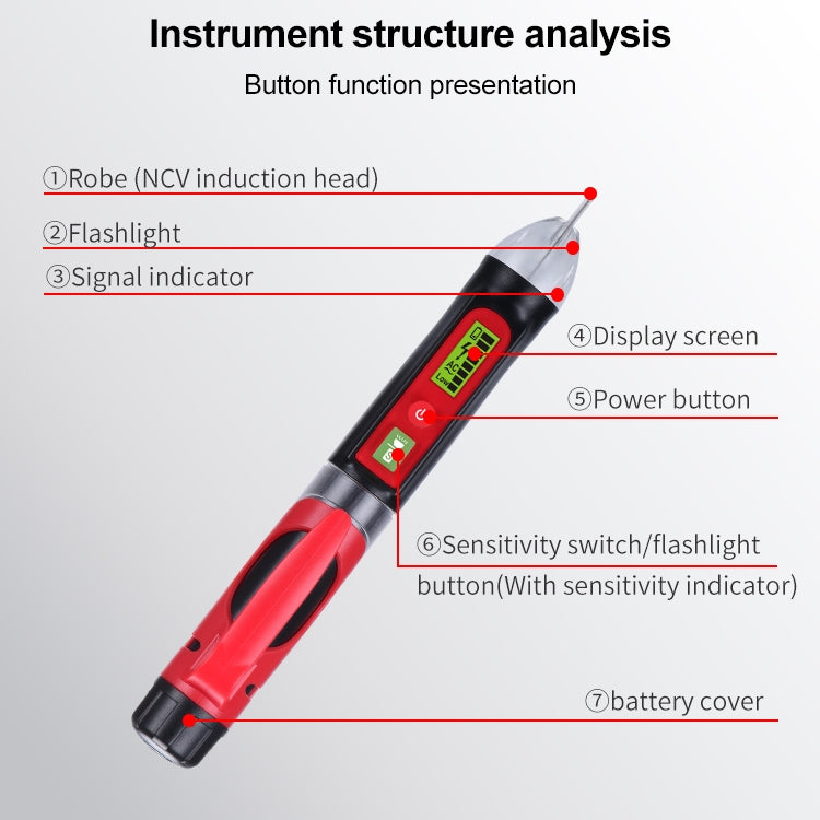 BENETECH GT3122 Non-contact Tester Pen Meter Digital AC/DC Voltage Detectors - Current & Voltage Tester by BENETECH | Online Shopping UK | buy2fix
