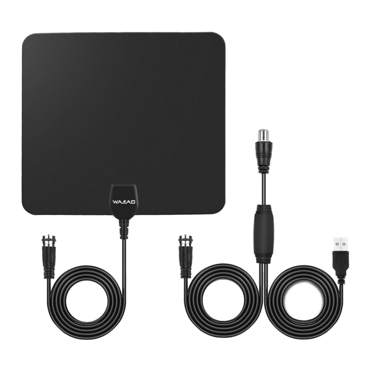 Ultra-thin Indoor HD Digital TV Antenna with 50 Miles Long Range Amplifier(Black) - DVB-T & Simulation Antenna by buy2fix | Online Shopping UK | buy2fix